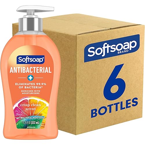 Softsoap Antibacterial Liquid Hand Soap, Crisp Clean Scent Hand Soap, 11.25 Ounce, 6 Pack