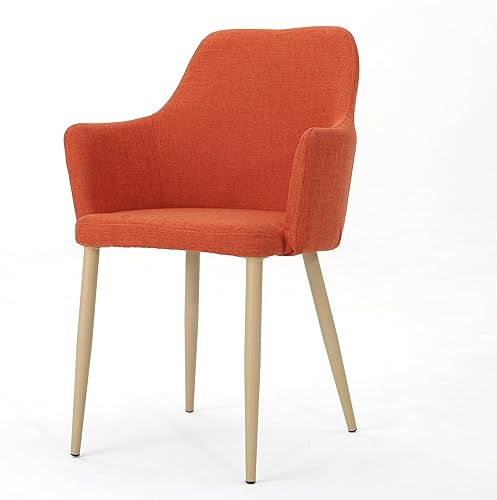Miniatura 8 de Modern Dining Chairs and Table & Chair Sets with Iron Frame Fabric Upholstered Seating for Dining Room Kitchen Living Room Bedroom Office Desk,Orange