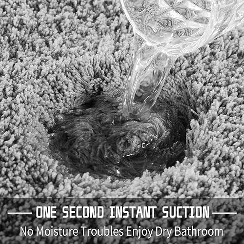 Miniatura 4 de Yimobra Alfombra de baño esponjosa, mullida, suave, cómoda, antideslizante, absorbe el agua, microfibra, secado rápido, lavable a máquina, gruesas,