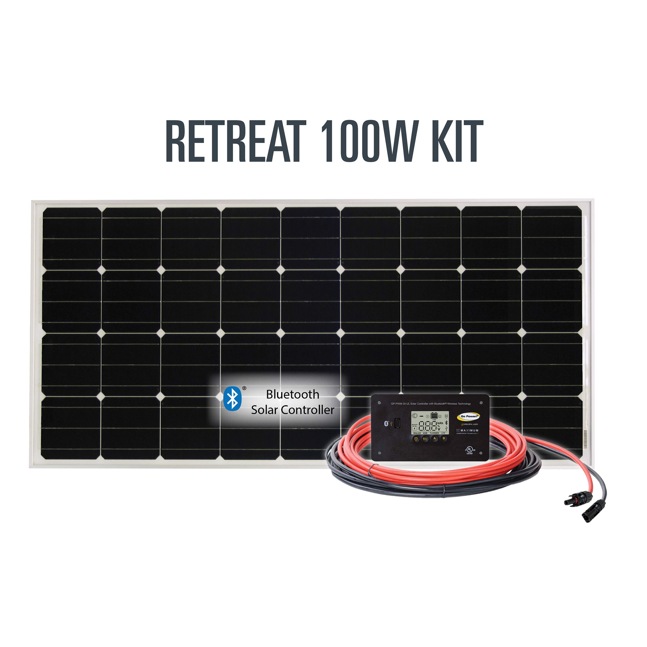 Go Power! Retreat 100W Solar Kit with 30-amp Solar Controller
