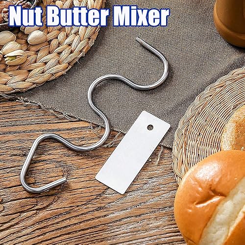 Miniatura 8 de MUYOCUN Agitador de mantequilla de maní, mezclador de mantequilla de nuez, mezclador de mantequilla de maní de acero inoxidable, agitador y raspador
