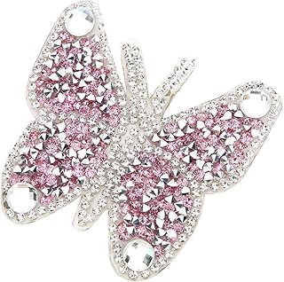 Patch di stoffa Ricamo con strass Adesivo Lenzuola in resina di plastica per abiti da cucito artigianali Sciarpe Borse di stoffa(Pink)