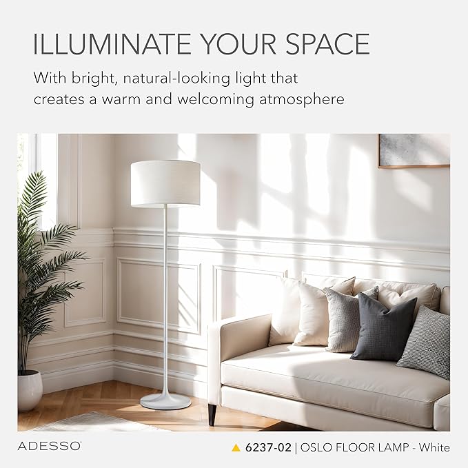 Adesso Adesso 6237-02 Oslo vloerlamp, wit van Adesso photo 2