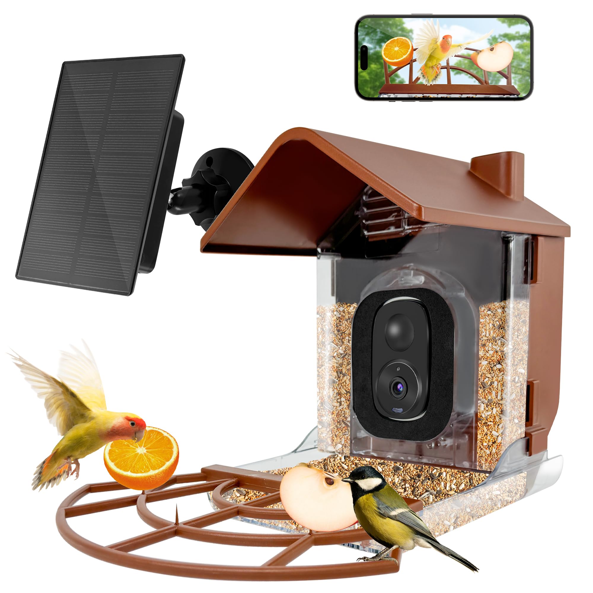 Photo 1 of ***PARTS ONLY****Smart Bird Feeder with Camera Solar Powered, 2K HD Wild Birds Watching Camera with Solar Panel, Auto Capture Videos & Motion Detection Instant Arrival Alerts for Bird Lovers