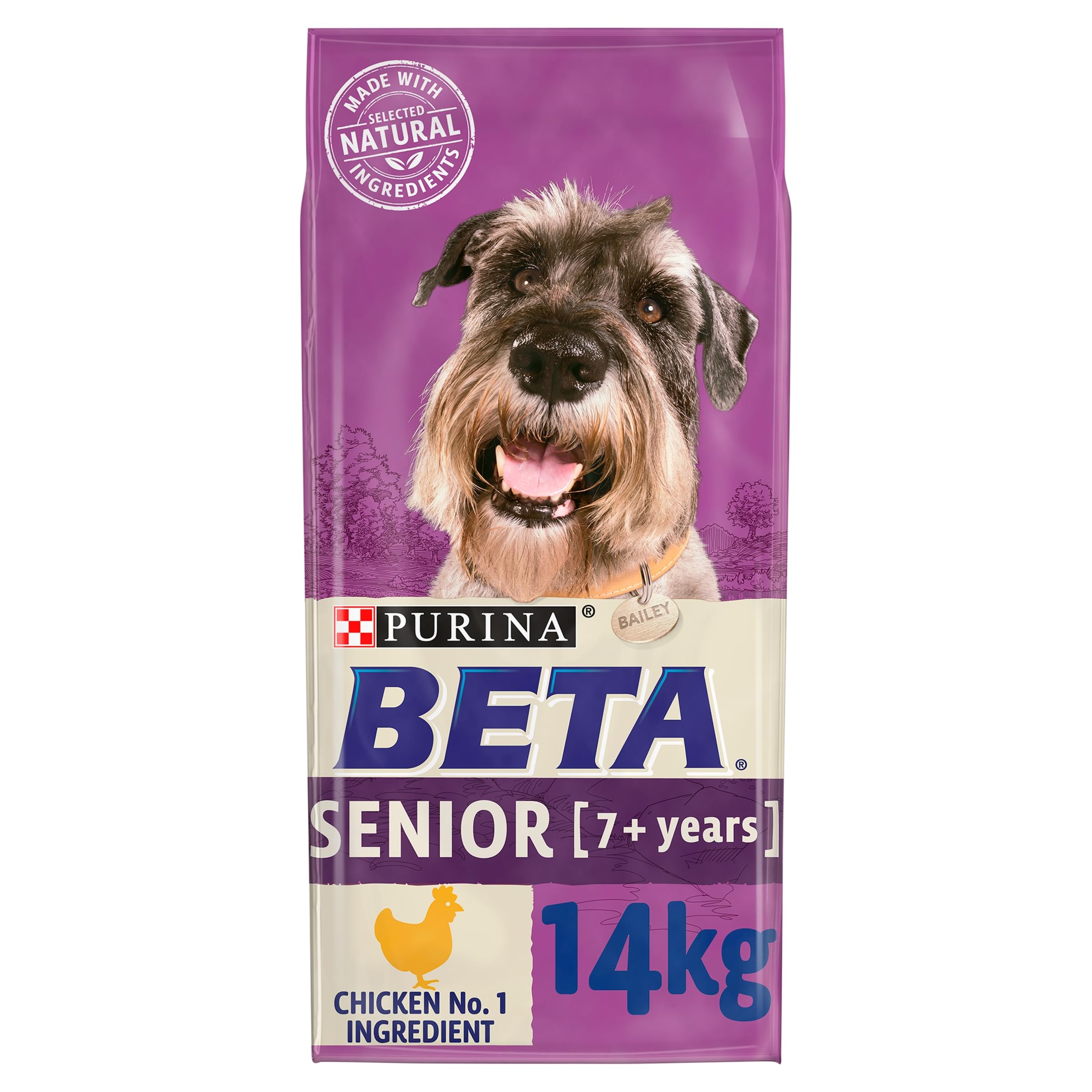 Purina Beta Senior, 7+ years, Rich In Chicken, Dry Dog Food, 14Kg, (Packaging may vary)