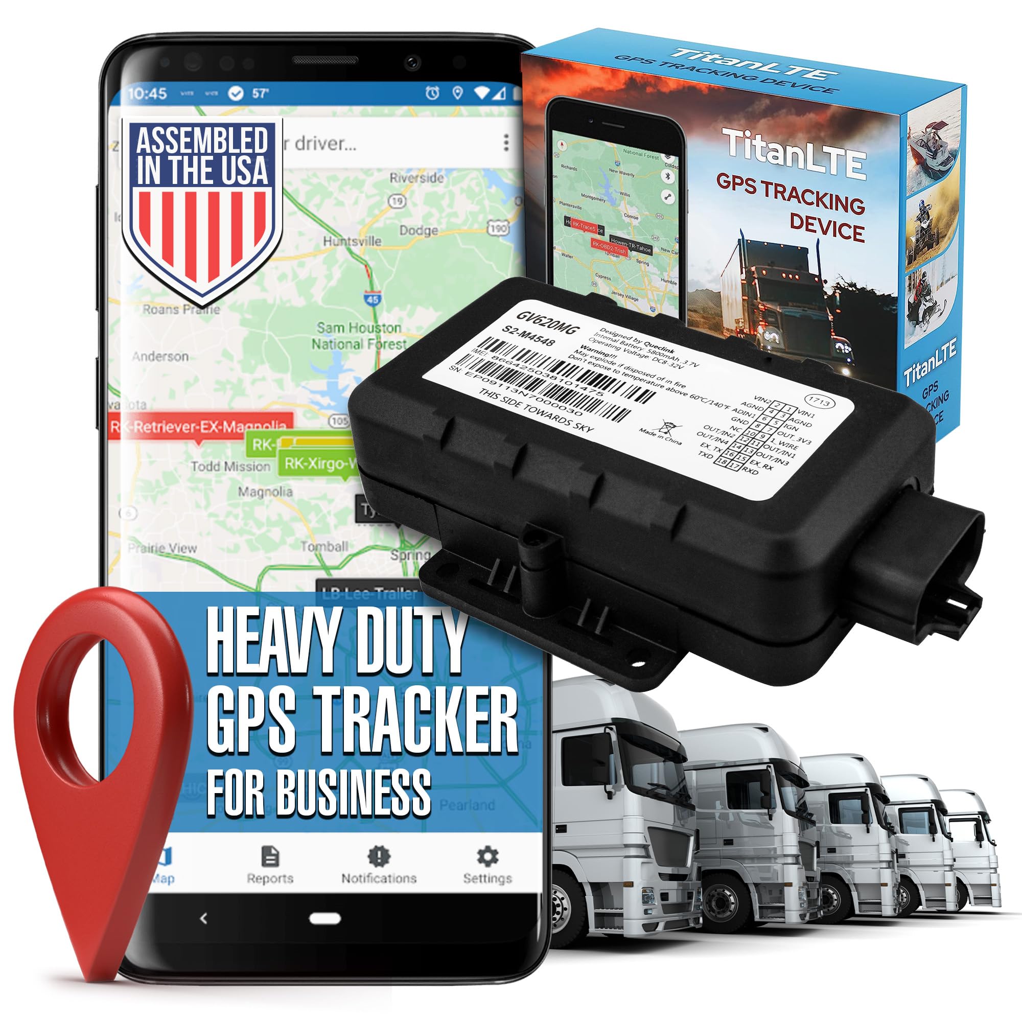 LoneStar Tracking GPS Tracker: Titan LTE 4G/5G - Hidden Car GPS Tracker Device, Anti-Theft Car Security for Vehicles, Fleet, Trucks, Assets, Real-Time Auto Location Tracking (Subscription Required)