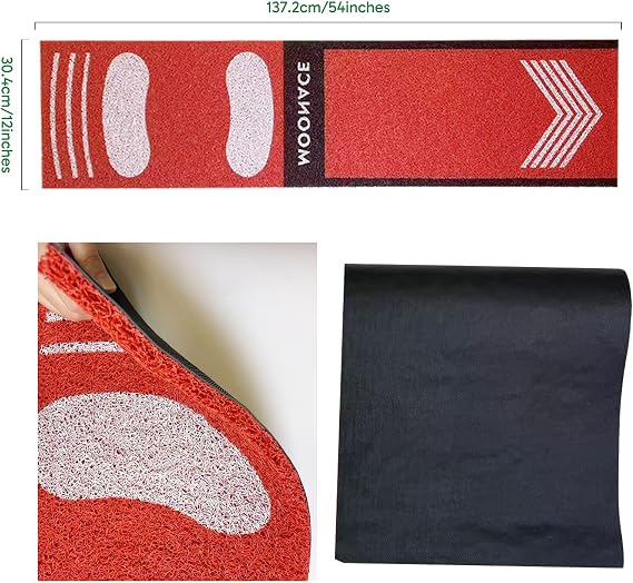 Softball Pitching Mat Wear Resistant Portable Auxiliary Tool for Batting Stance Practice 54 x 12 inches for Young People Beginner,Indoor/Outdoor Practice Baseball Strike Zone Mat