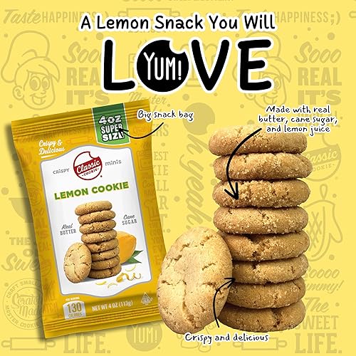 Miniatura 3 de Classic Cookie, Mini galletas crujientes, galletas de limón bolsas de 4 onzas, 24 bolsas