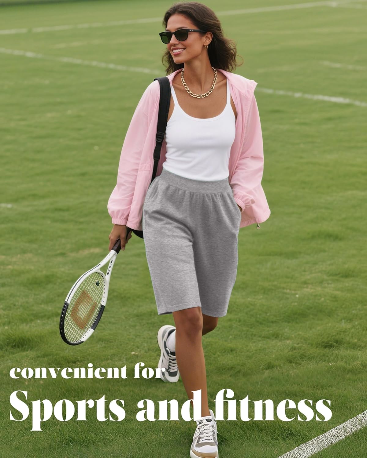 Huukeay 3 Pack Women's 8" Bermuda Shorts, High Waist Stretch Casual Knee Length Bottoms Summer Athletic Gym Short with Pocket - Image 7