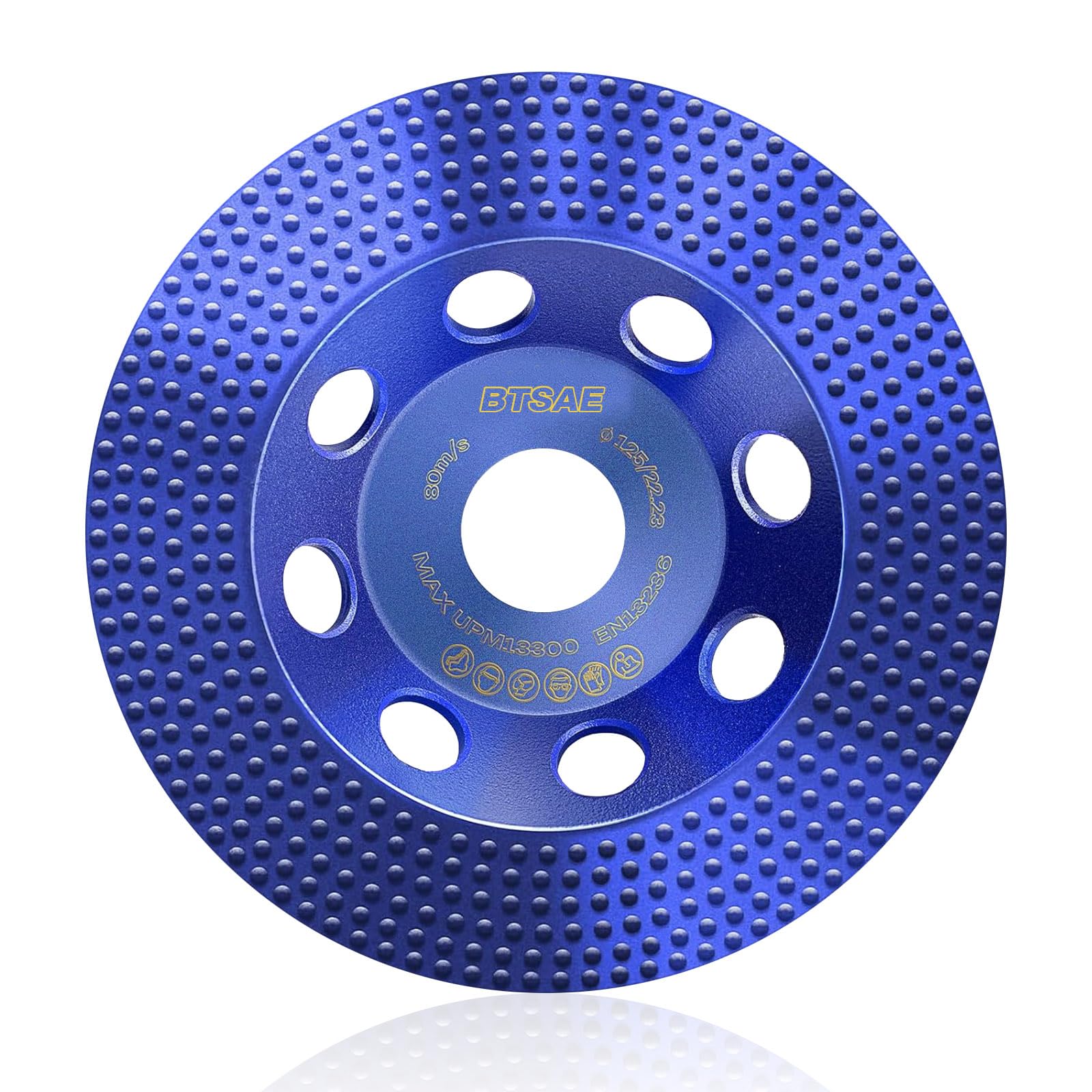 Muela de diamante de 125 mm x M14, disco de diamante con un anillo de granos de diamante industriales, muela de diamante para hormigón, piedra, pintura, pintura de fachada, adhesivo para azulejos y