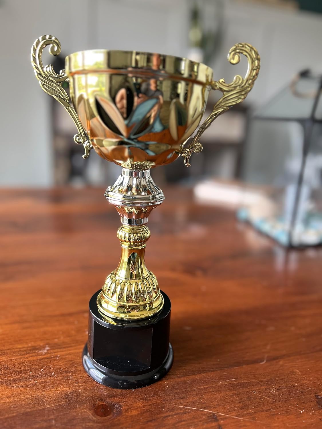 Metal Cup Trophy in Gold or Silver - Trophy Award, Engraved Corporate Trophy Cup Award (10", 11.5", 13" or 14.5" Tall) - Free Engraved Plate Included (Silver, 8.75" X-Small)