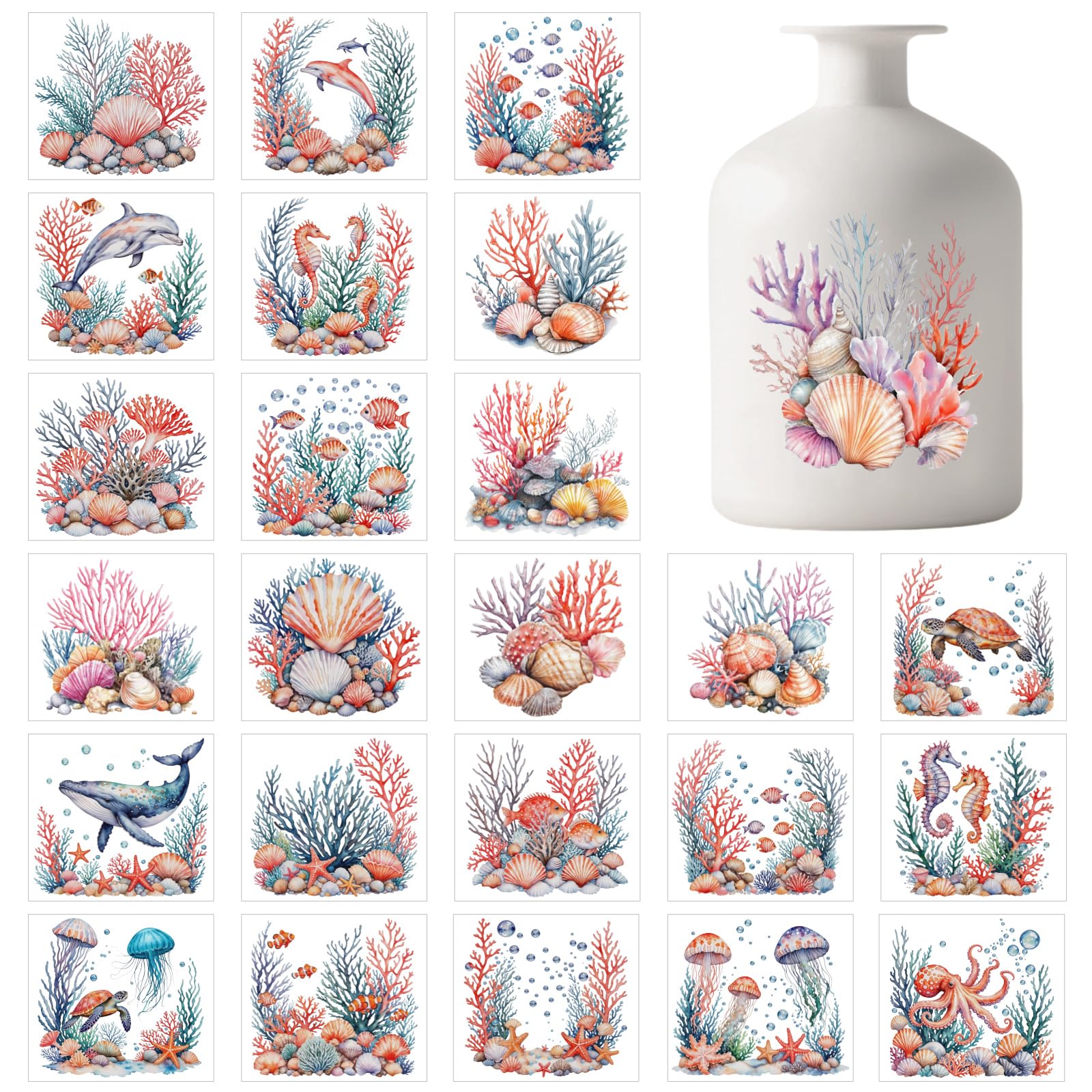 Autocollants de lanterne adhésifs pour lampe d'été et décoration de vase opaque