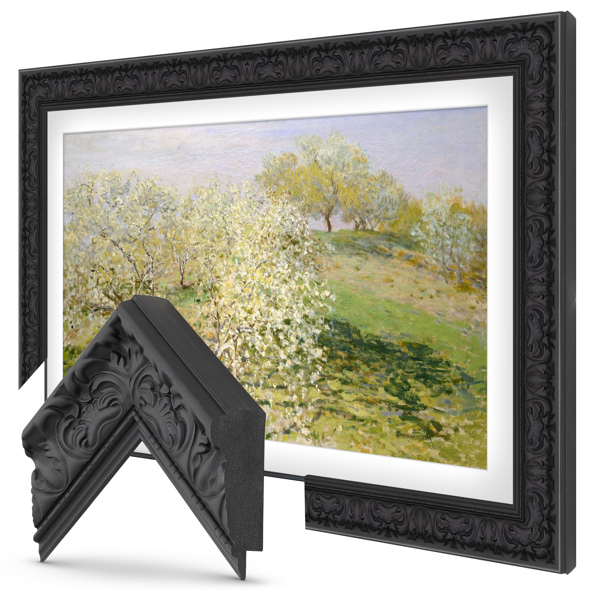 Tuscan Matte Black 50" Premiere Deco TV Frame - Compatible ONLY with Samsung The Frame TVs (Fits 2021-2025, LS03A, LS03B, LS03C, LS03D, LS03FA)