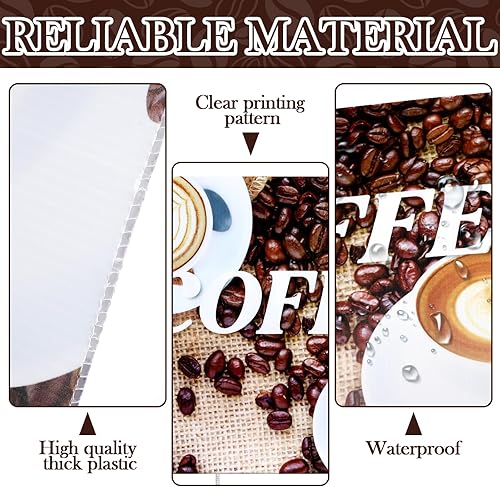 Miniatura 3 de Letreros publicitarios de 3 piezas de café con estaca H Ground Stake para cafetería, letrero publicitario impermeable para cafetería, bar,