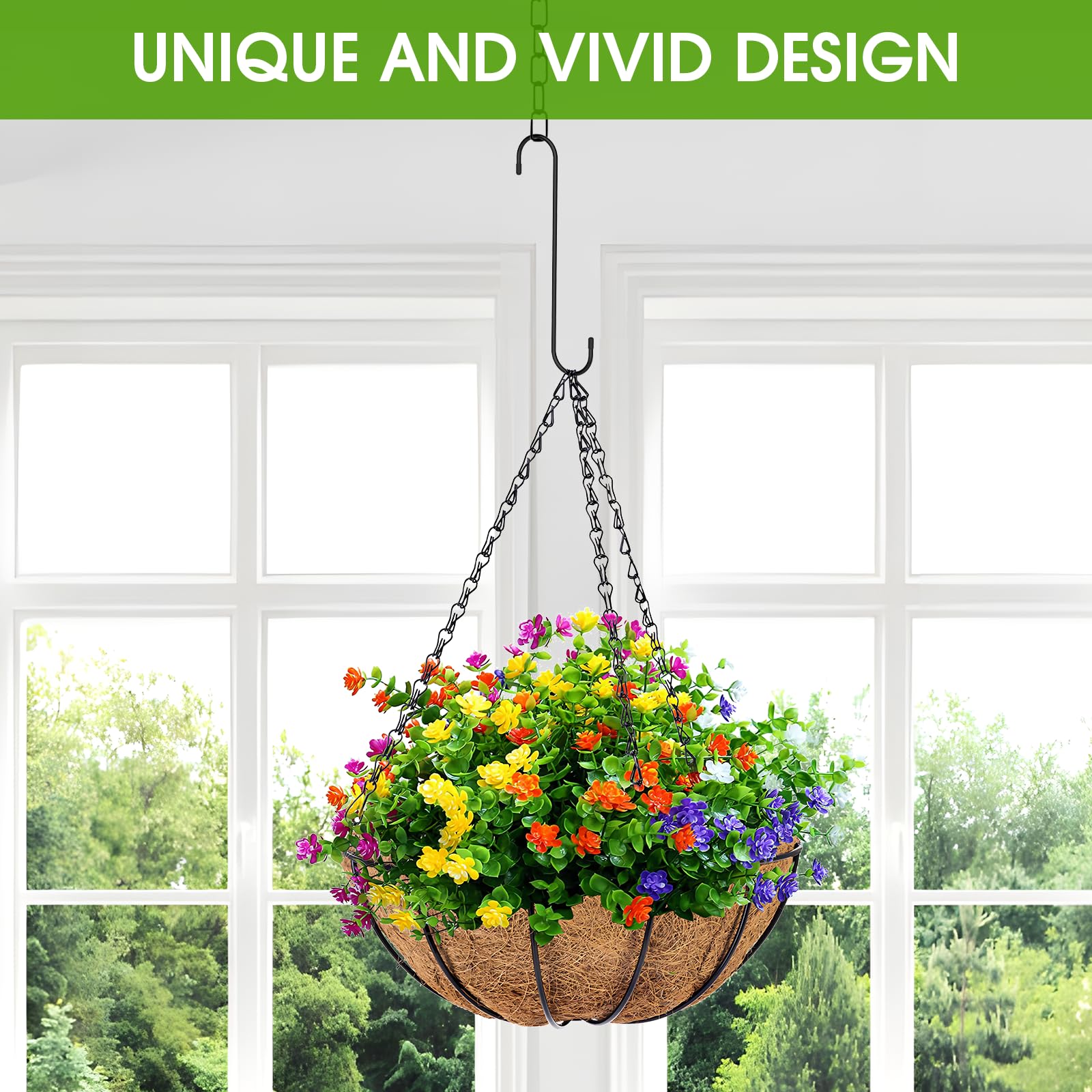 Paquete de 6 ganchos para plantas de 12 pulgadas, gancho alargado en forma de S, ganchos en S para colgar, ganchos de extensión de plantas para colgar flores, pérgola, jardín, patio, cocina,
