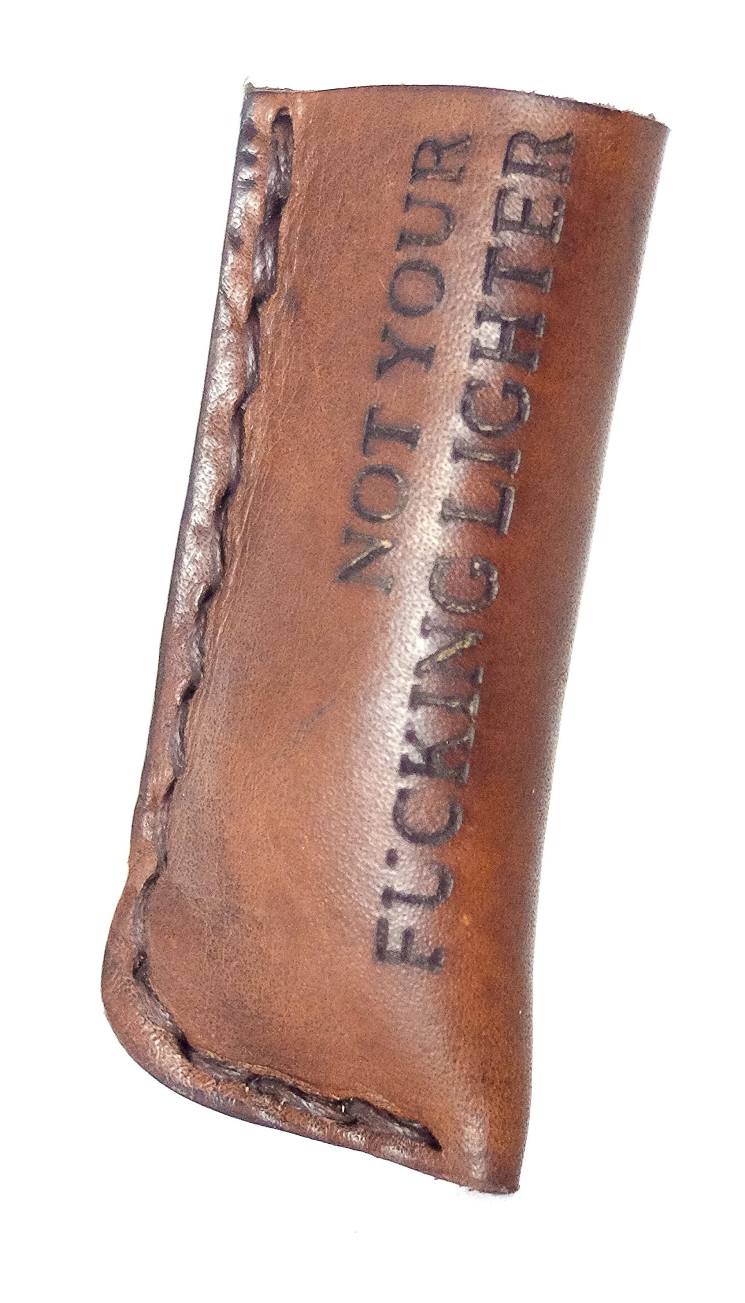 JJ Leathersmith - Leather Lighter sleeve - Cafe - Minimalist Design - Novelty Cover - Handmade Full Grain Veg-tanned Laser engraved