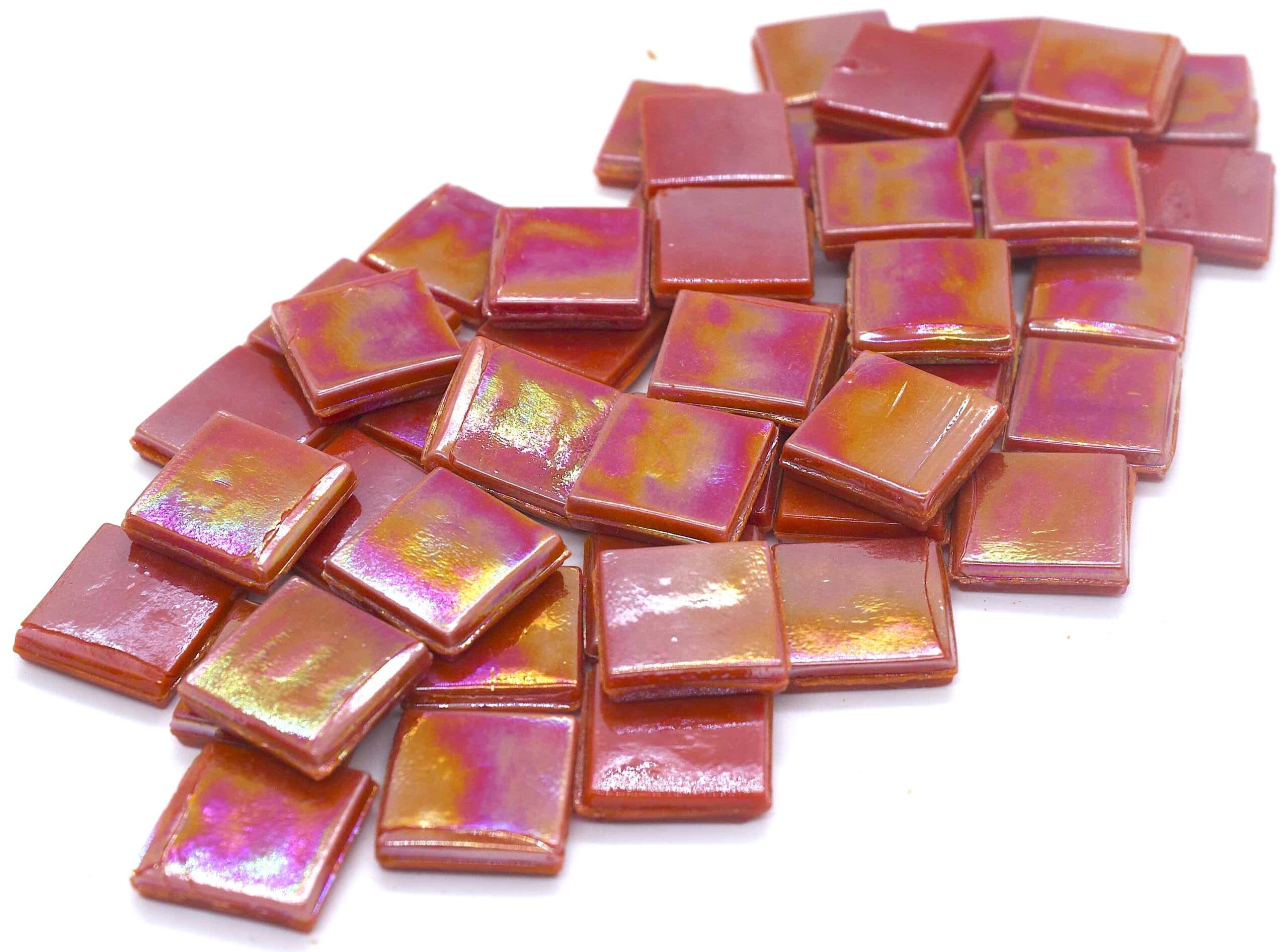 Sai Mosaic Art Coral Crimson Red HK015 Glass Mosaic 15x15mm tiles 100 gm pack-image-42