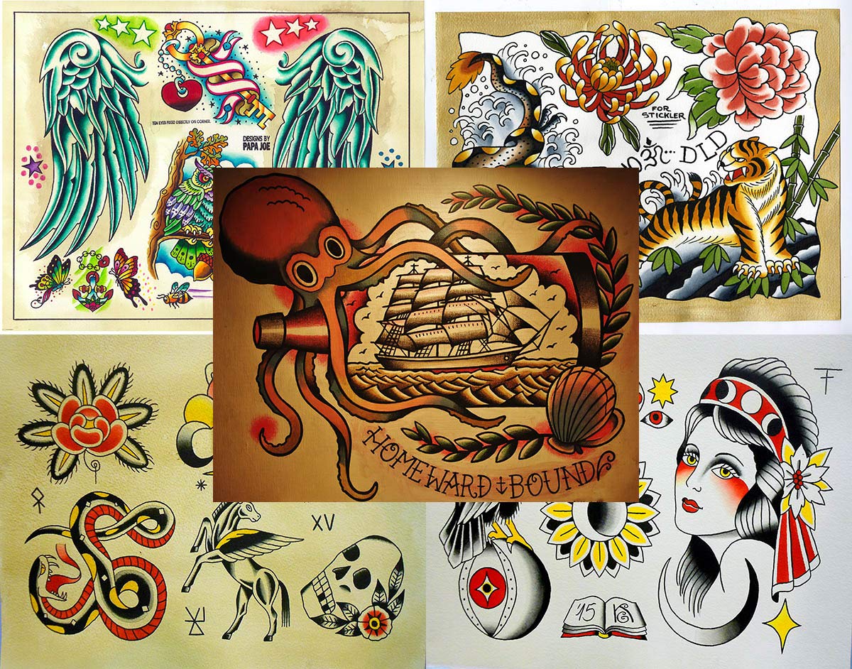 Amazon.com : Vintage Traditional Style Tattoo Flash Collection