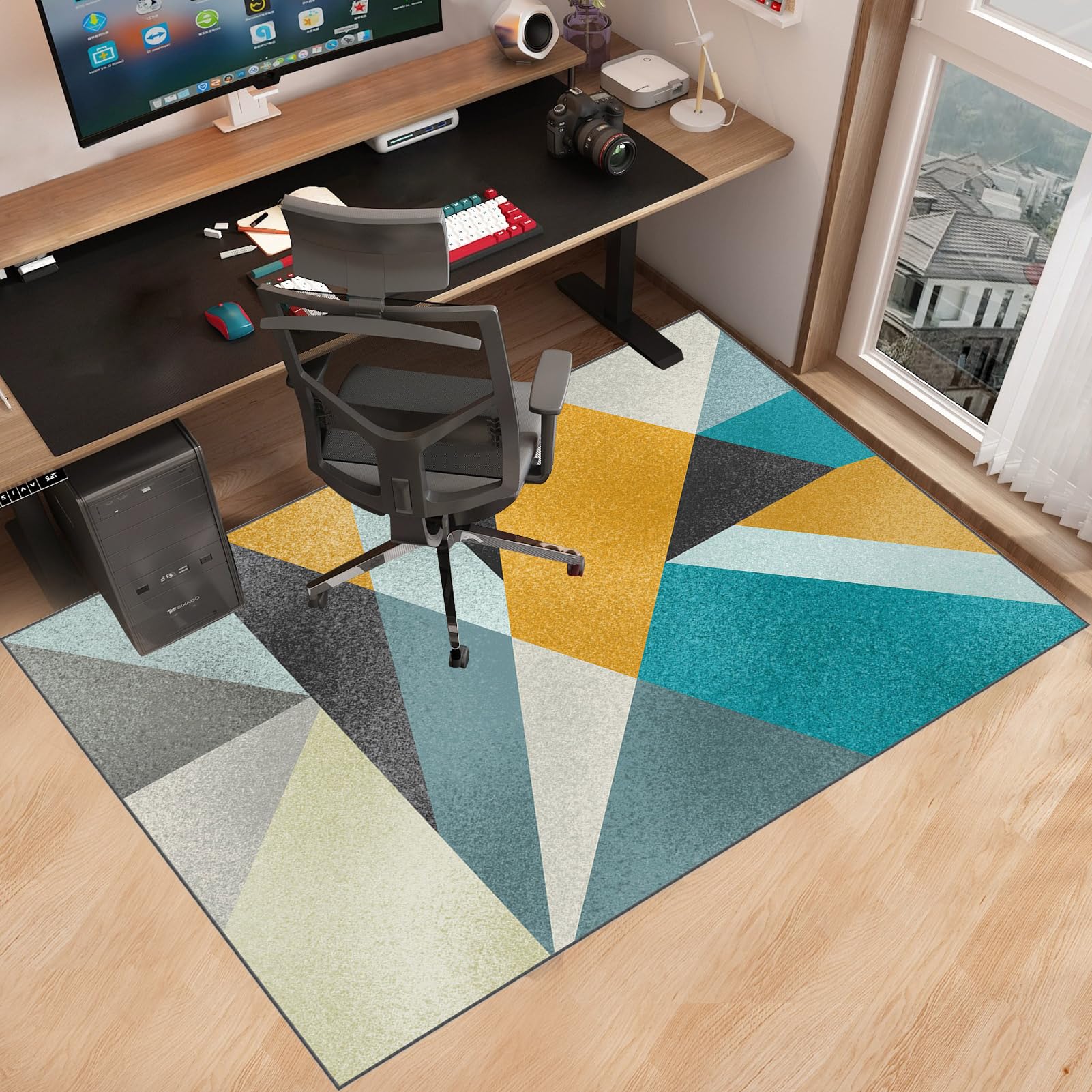 Gaming Bürostuhl Stuhlmatten, Bodenschutzmatte Bürostuhl Unterlage Kratzfest, Bodenschutz Gaming-Stuhl-Unterlage Anti-Rutsch, Schreibtischstuhl Unterlage für Laminat 90 x 140 cm