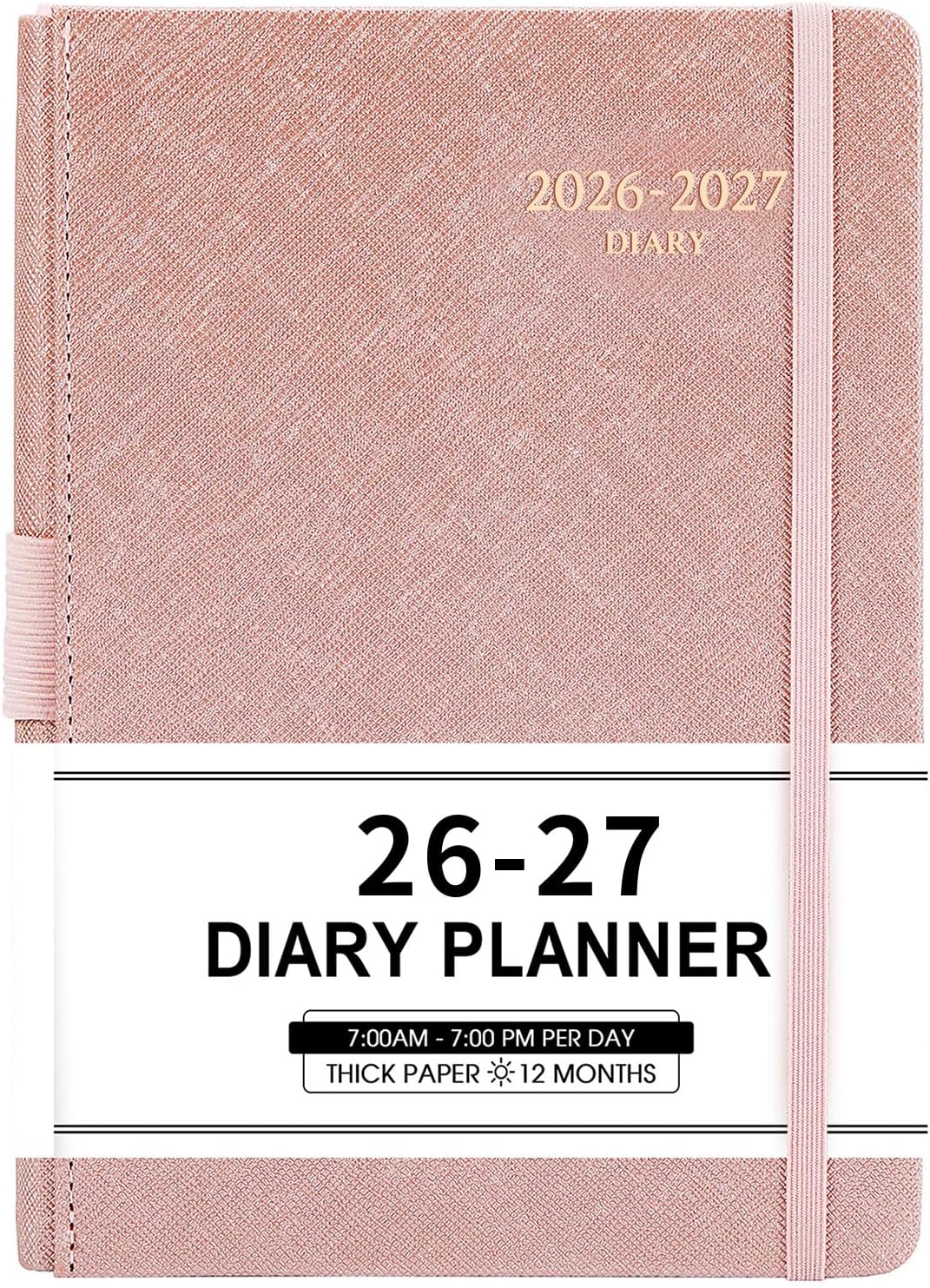 Academic Diary 2026 2027 - A5 Page a Day Diary 2026 2027 from July 2026 to June 2027, with Monthly Tabs, Inner Pocket, Banded, 14.5 X 21 cm
