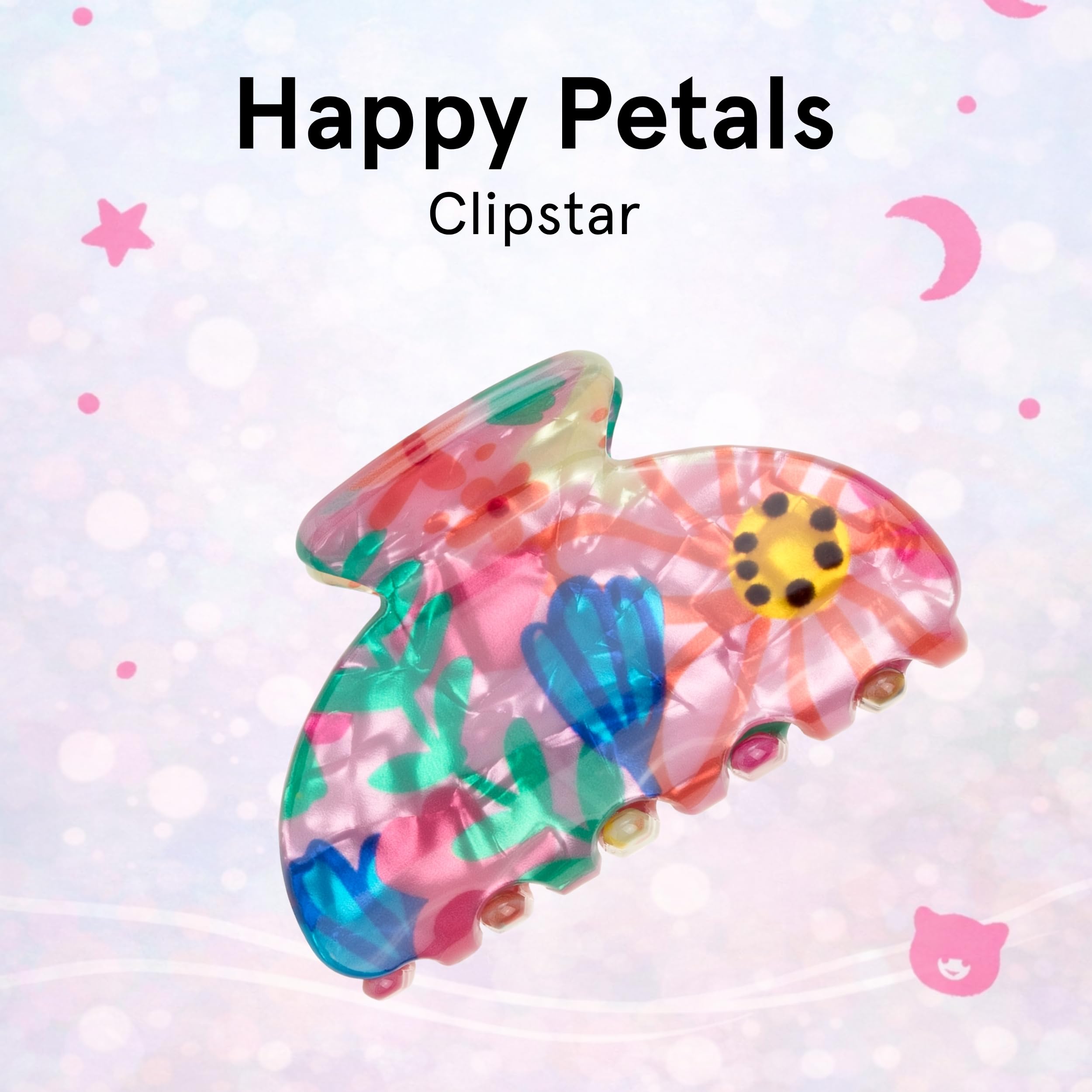 invisibobble Haarklammer Kinder Mädchen süß – Haarspange bunt Blume mittelgroß verspielt – Clipstar Kids Happy Petals – Hair Claw Kinderfrisuren Strähnen Haarschmuck Kindergarten Geschenk bunt - 2
