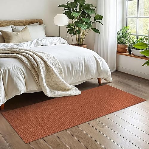 Vista 164 de EARTHALL - Tapete tejido lavable con parte trasera de goma, tapete trenzado de algodón antideslizante para interiores para entrada, pasillo, cocina