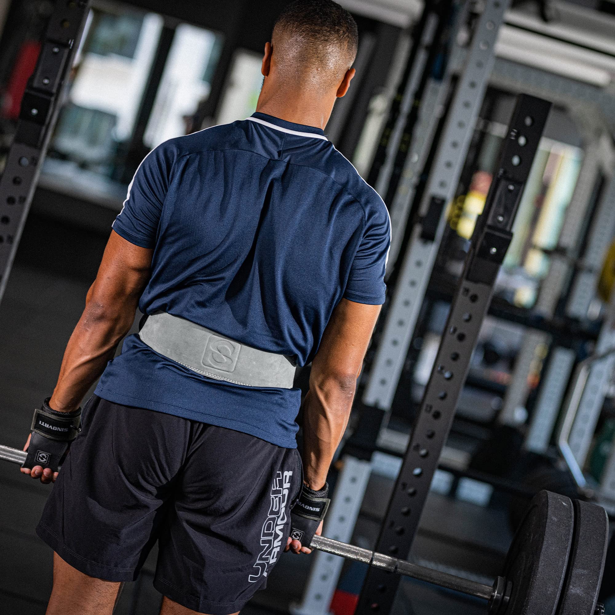 SINOVATI Gewichthebergürtel | Gym Gürtel für Kraftsport wie Deadlift, Kniebeugen und Fitness | Ledergürtel mit Polster