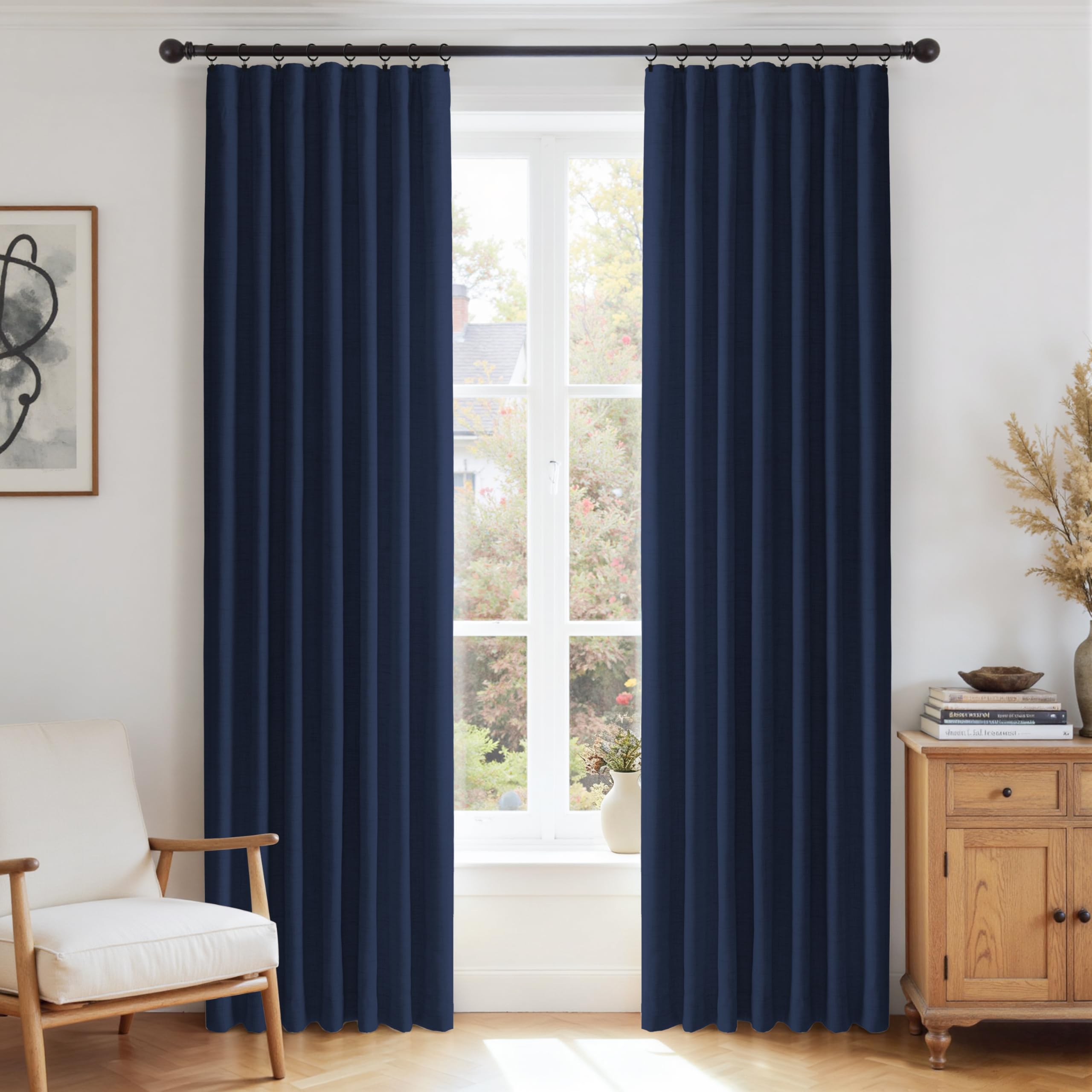 DEFYNEE Verduisteringsgordijnen voor slaapkamers, set van 2 H260×B140cm Ondoorzichtige gordijnen met clipringen, stangdoorvoer Raamgordijn Ondoorzichtig voor woonkamer Kinderkamer, Nachtblau DEFYNEE Verduisteringsgordijnen voor slaapkamers, set van 2 H260×B140cm Ondoorzichtige gordijnen met clipringen, stangdoorvoer Raamgordijn Ondoorzichtig voor woonkamer Kinderkamer, Nachtblau