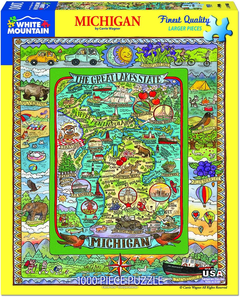 White Mountain Puzzles Michigan - 1000 Piece Jigsaw Puzzle