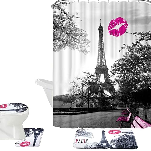 Fabric Shower Curtain With Matching Bath Rug Amazon Com