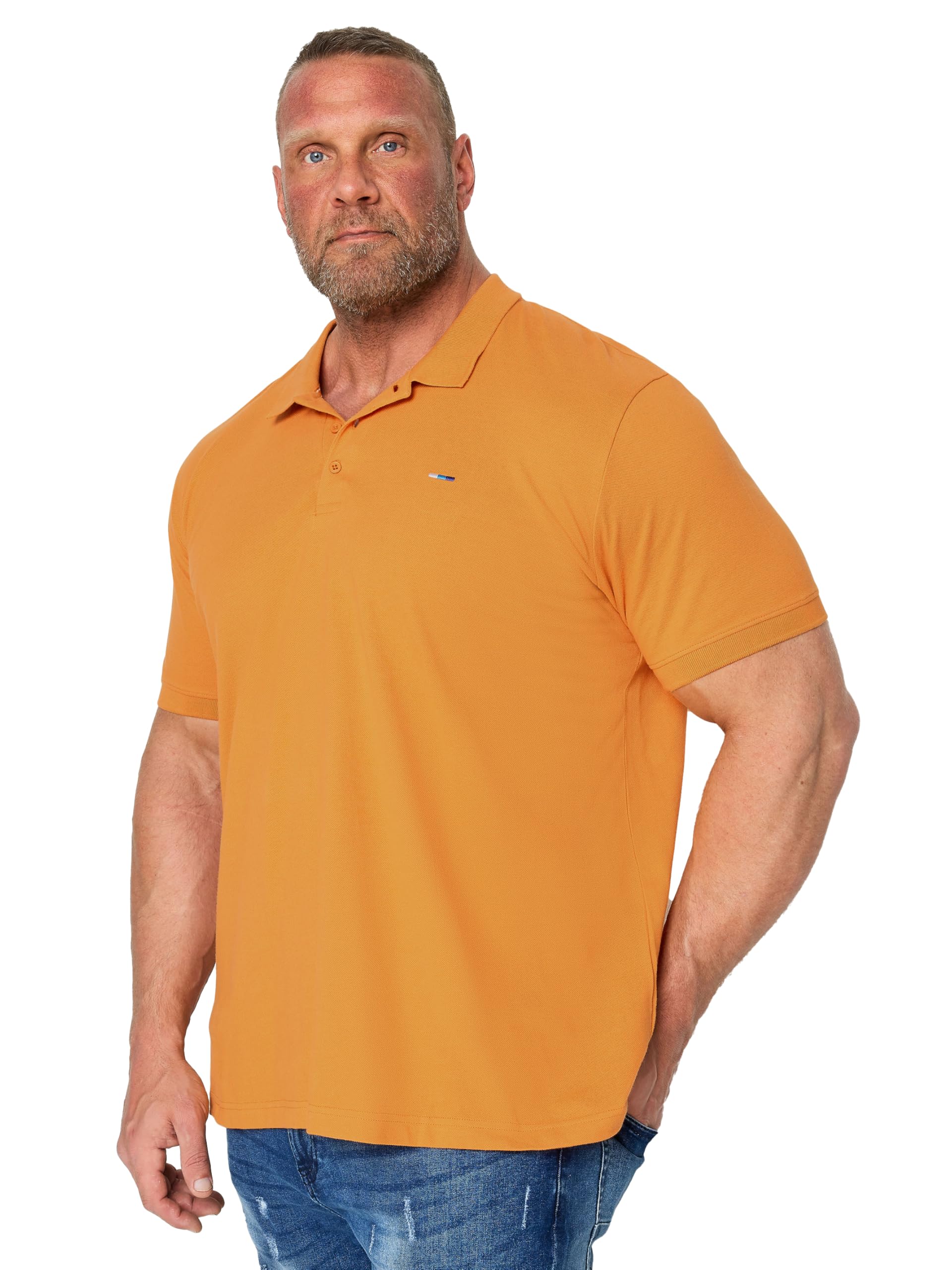 Badrhino Men's Orange Big & Tall Core Polo Shirt - Plus Size Curve