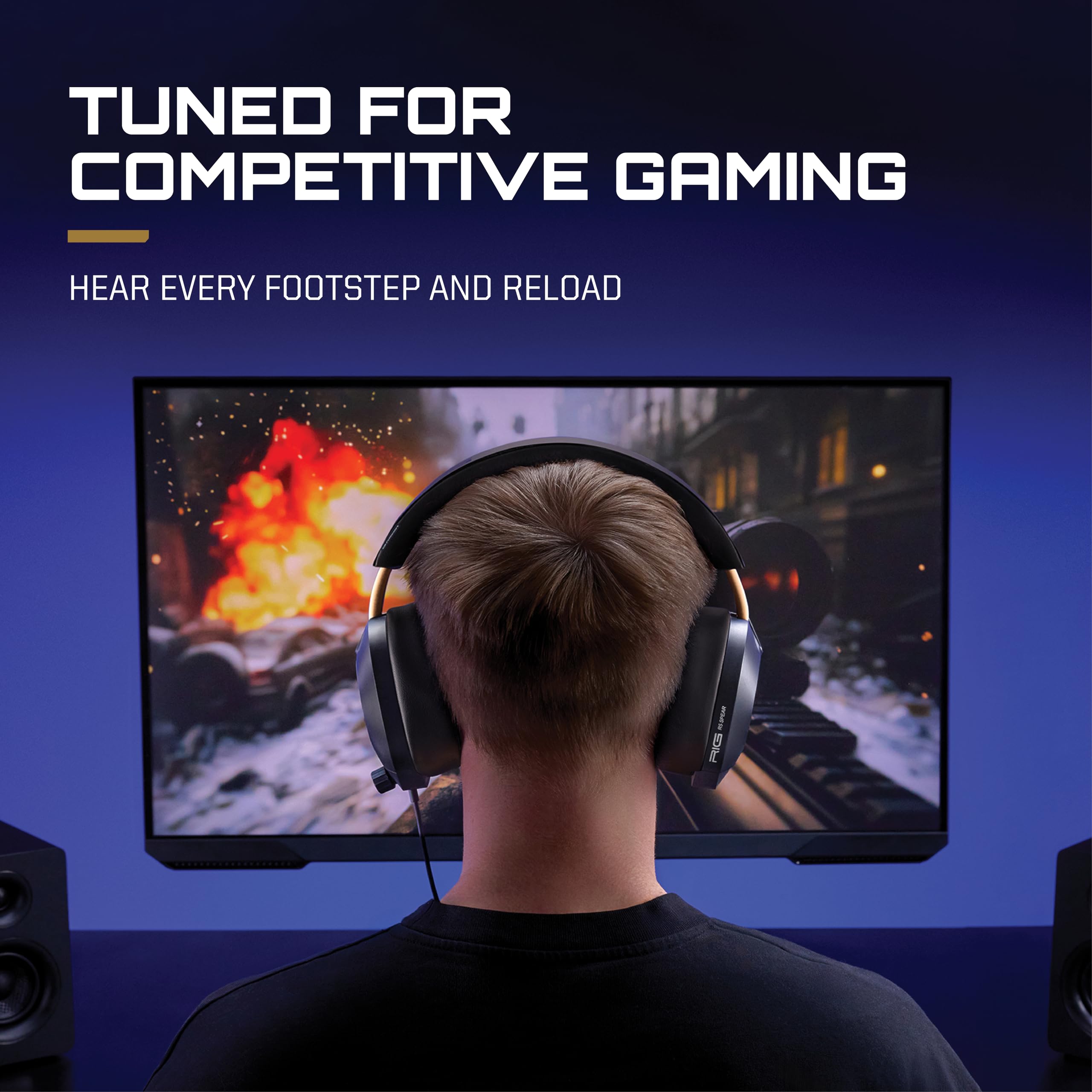 RIG R5 Spear MAX HD Wired Gaming Headset for PC, PS5, Xbox – 40mm GrapheneQ™ Drivers, Dolby Atmos 3D Audio, Detachable Mic, USB-C Audio DAC, Memory Foam Ear Cushions, 3.5mm — view 4