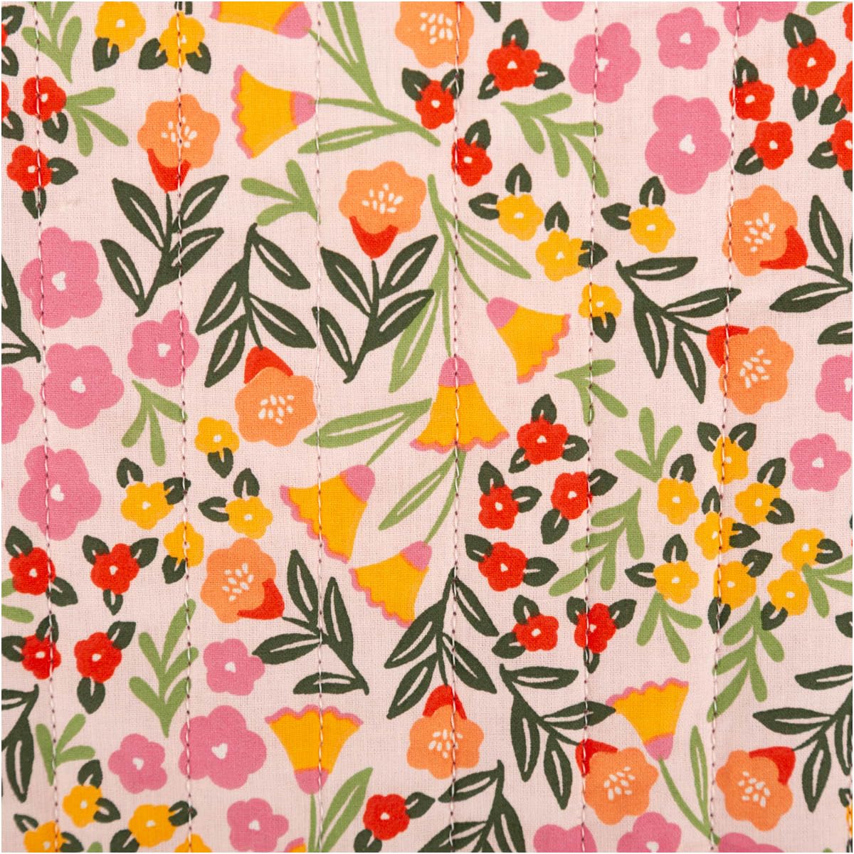 Tela acolchada de algodón Marem Doubleface flores rosa 1,44 m de ancho por metro | ideal para costura y bricolaje (144 cm de ancho)