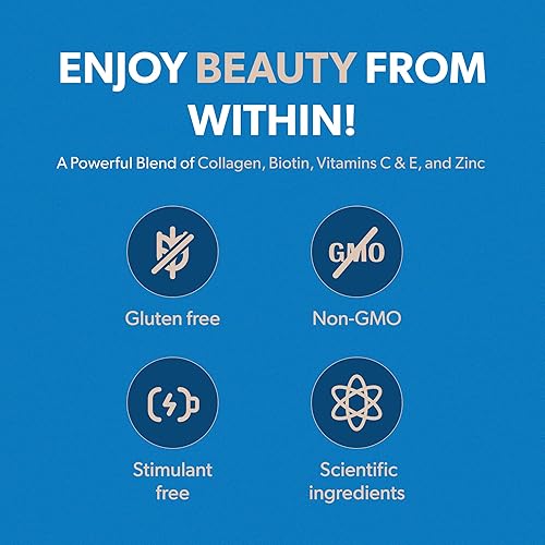 Miniatura 7 de BIOMA Gomitas de belleza para cabello, piel y uñas, apoya el crecimiento y la fuerza con biotina, colágeno, zinc y vitaminas C y D, sin gluten, 60