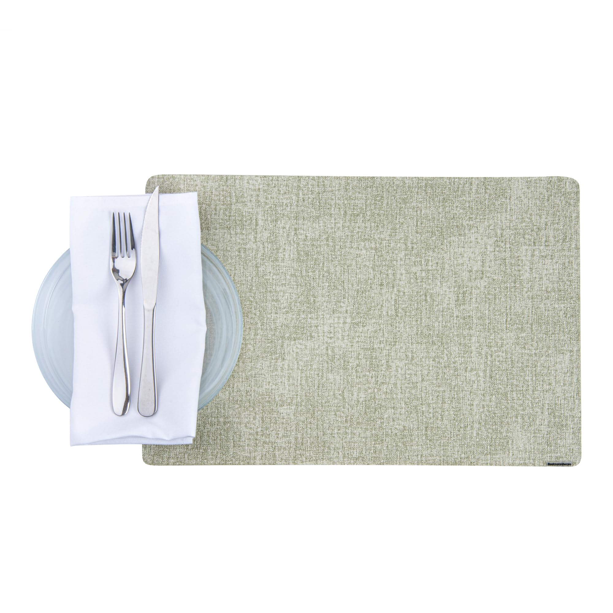 Restaurantware - Manteles Individuales de Malla Vaquera de 17.7 x 11.8 Pulgadas, 6 manteles Individuales rectangulares para Mesa de Cocina, Tacto de Lino, duraderos, manteles Individuales de Vinilo