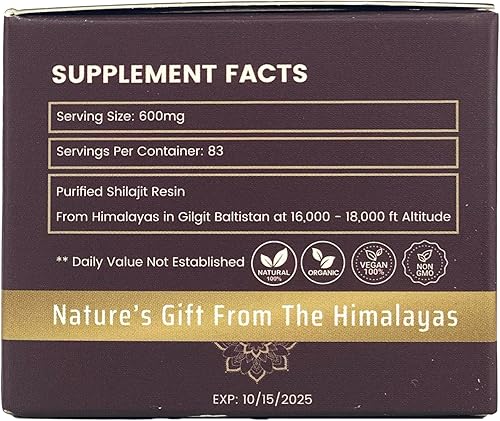Miniatura 9 de Shilajit 100% puro del Himalaya, resina suave, orgánico, extremadamente potente, ácido fúlvico (1.76 onzas)