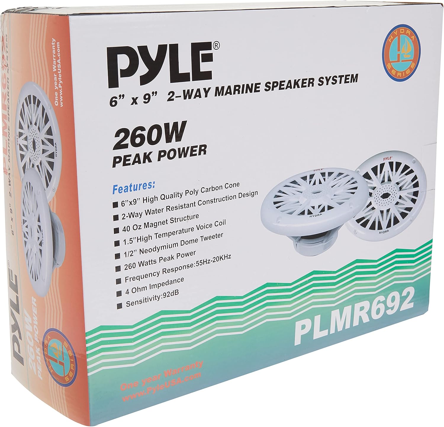 Exсluѕіvе Dіѕсоunt 70% Prісе 6x9 Inch Dual Marine Speakers - 2 Way Waterproof and Weather Resistant Outdoor Audio Stereo Sound System with 260 Watt Power, Poly Carbon Cone and Cloth Surround - 1 Pair - PLMR692