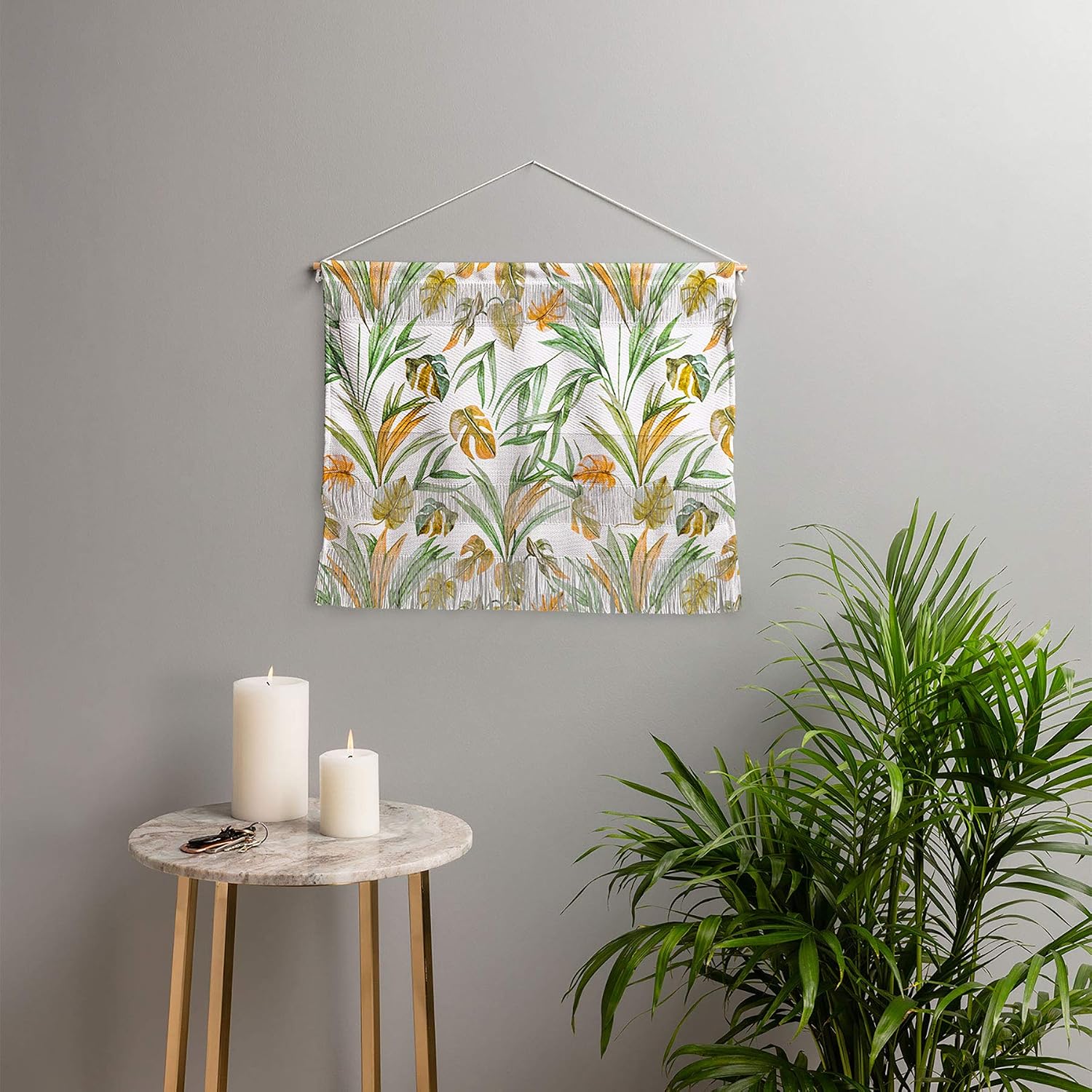 Deny Designs Sweet Tropical Botany Marta Barragan Camarasa Fiber Wall Hanging, Small Landscape (22” x 16