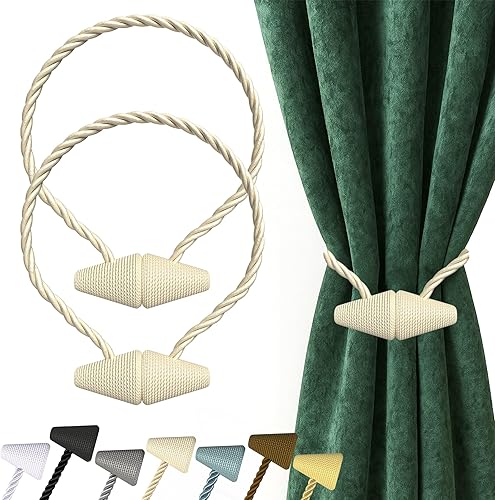 Miniatura 58 de Hion Alzapaños magnéticos para cortina, 2 piezas, abrazaderas de cortina, hebillas, soportes de ganchos para el hogar, al aire libre, dormitorio