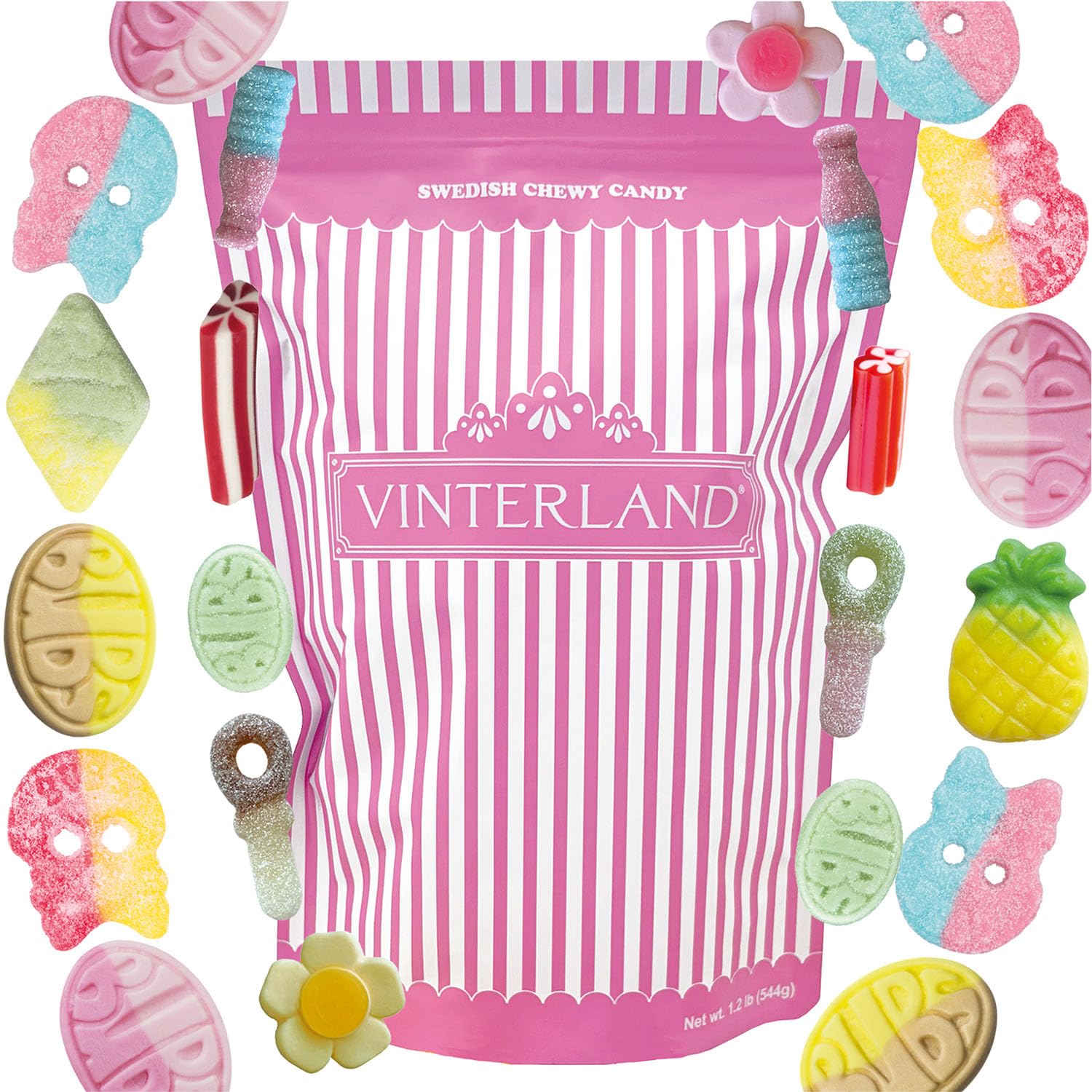 Amazon.com : VINTERLAND Swedish Candy Mix, 1.2 Pounds, Pink 7