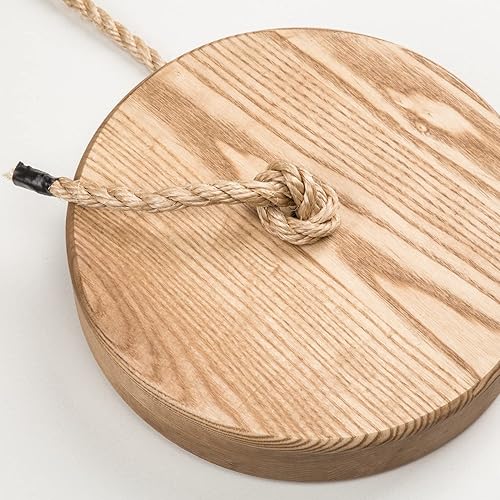 Miniatura 5 de Lehman's Columpio de árbol de juego al aire libre de madera de fresno redondo hecho a mano a la antigua