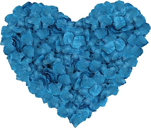 Miniatura 30 de 1000 pétalos de rosa de seda artificial, para decoración de bodas, fiestas Hecho a mano Marfil 200,Azure,Negro,Azul,Borgoña,Champán,Rojo oscuro y