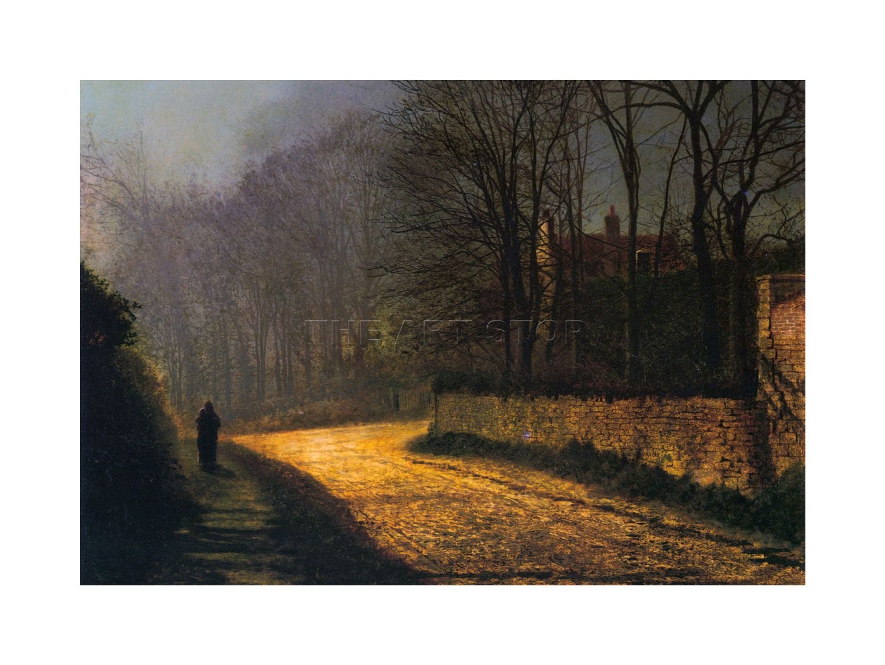 Wee Blue Coo Painting Atkinson Grimshaw The Lovers Picture Wall Art Print