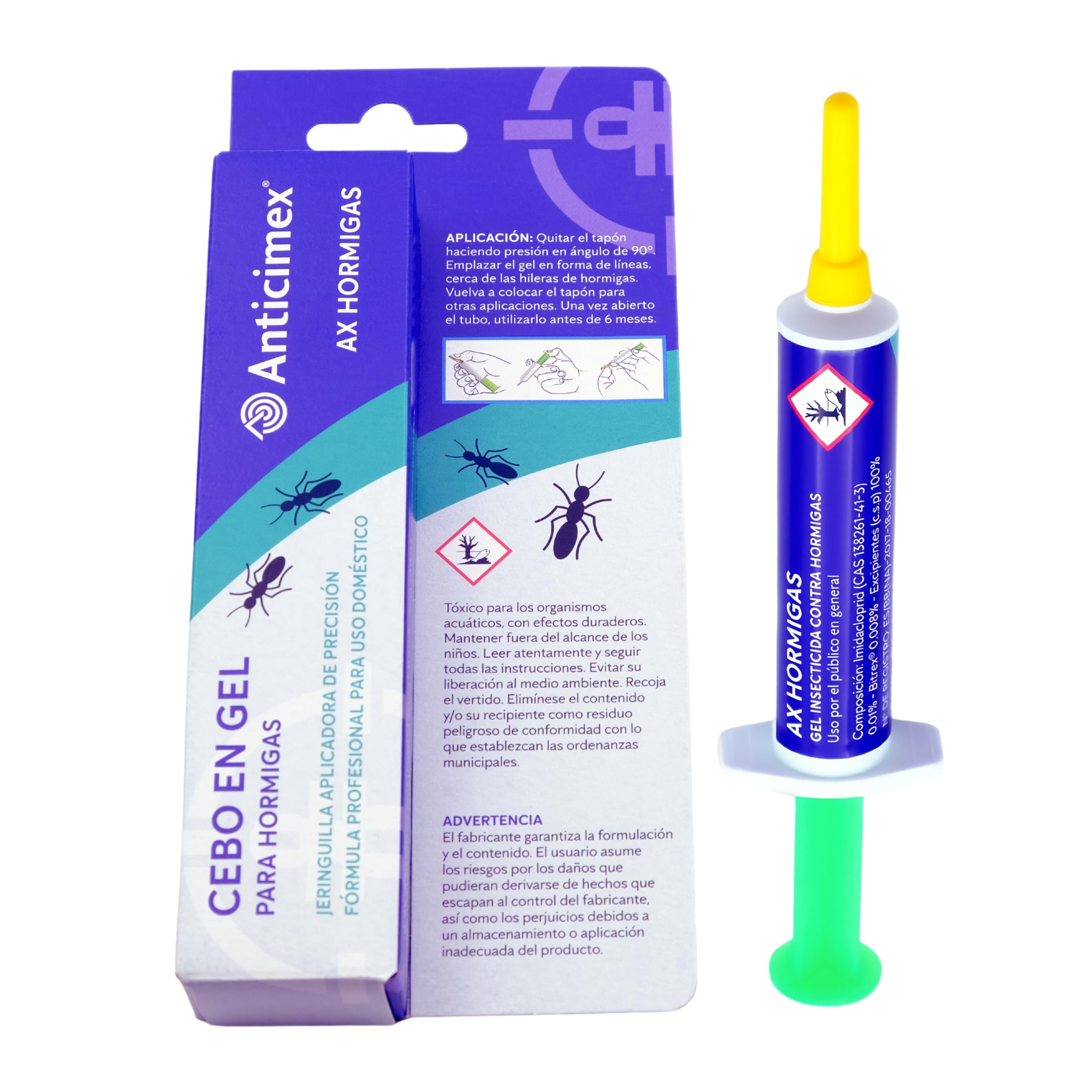ANTICIMEX Gel Mata Hormigas 10g Trampa Hormigas Cebo Interior y Exterior | Elimina Reina y Colonia Efectivamente | Efecto Duradero | No se Seca | Jeringuilla Veneno Apto para Todo Tipo de Hormigas