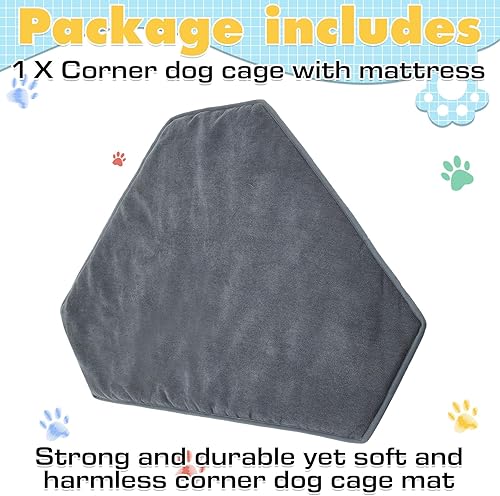 Miniatura 5 de Alfombrilla para perrera de 42.5 x 23.8 pulgadas, cama lavable para perros grandes, cama de lujo antideslizante gris para mascotas, tapete para