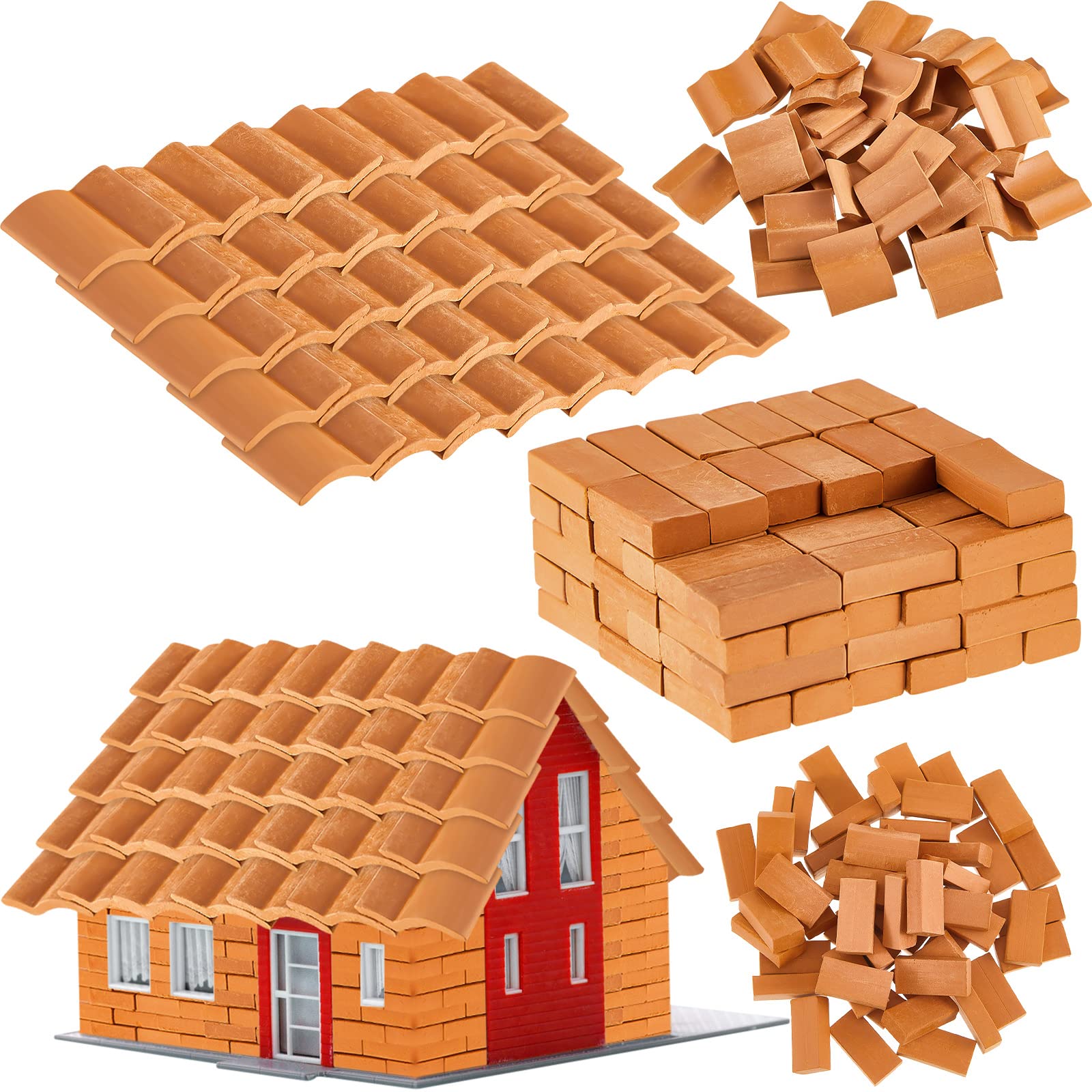 Mini Ladrillos De Arcilla Para Maquetas - 50 Piezas Rojas De 0,79 X 0,39 X 0,2 Pulgadas Para Casas De Muñecas Y Paisajes