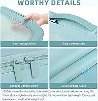 Vista 156 de BAGAIL 4 juegos/6 juegos/8 cubos de compresión para embalaje, accesorios de viaje, organizadores de embalaje expandibles (malla cuadrada, 06-beige)