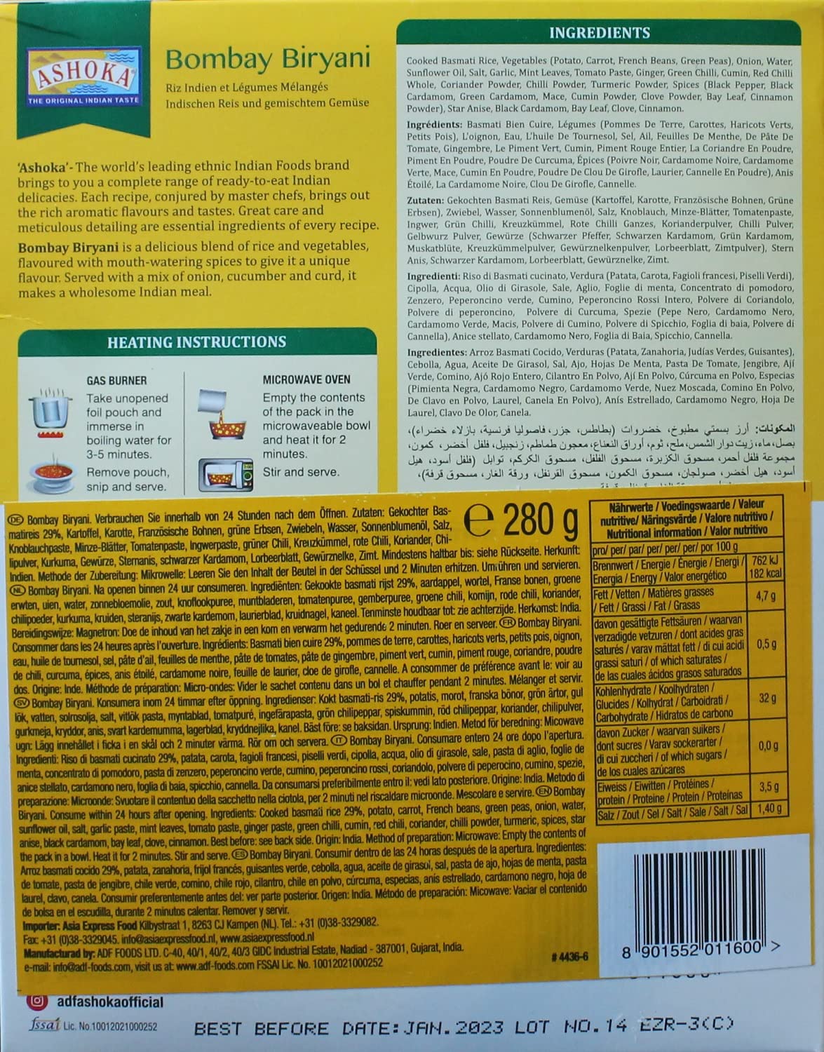 10x Indisches Fertiggericht MIX a280g aus Indien Tikka Mutter Paneer Curry Dal Palak Makhani Masala Aloo