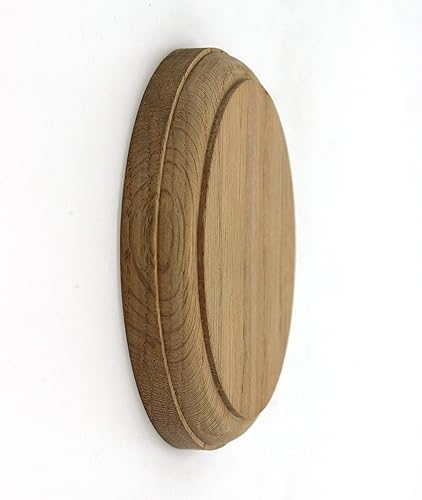 Miniatura 3 de Rosetón redondo, madera maciza roble rojo, 4.2 in x 3.8 in, montaje de parte de escalera