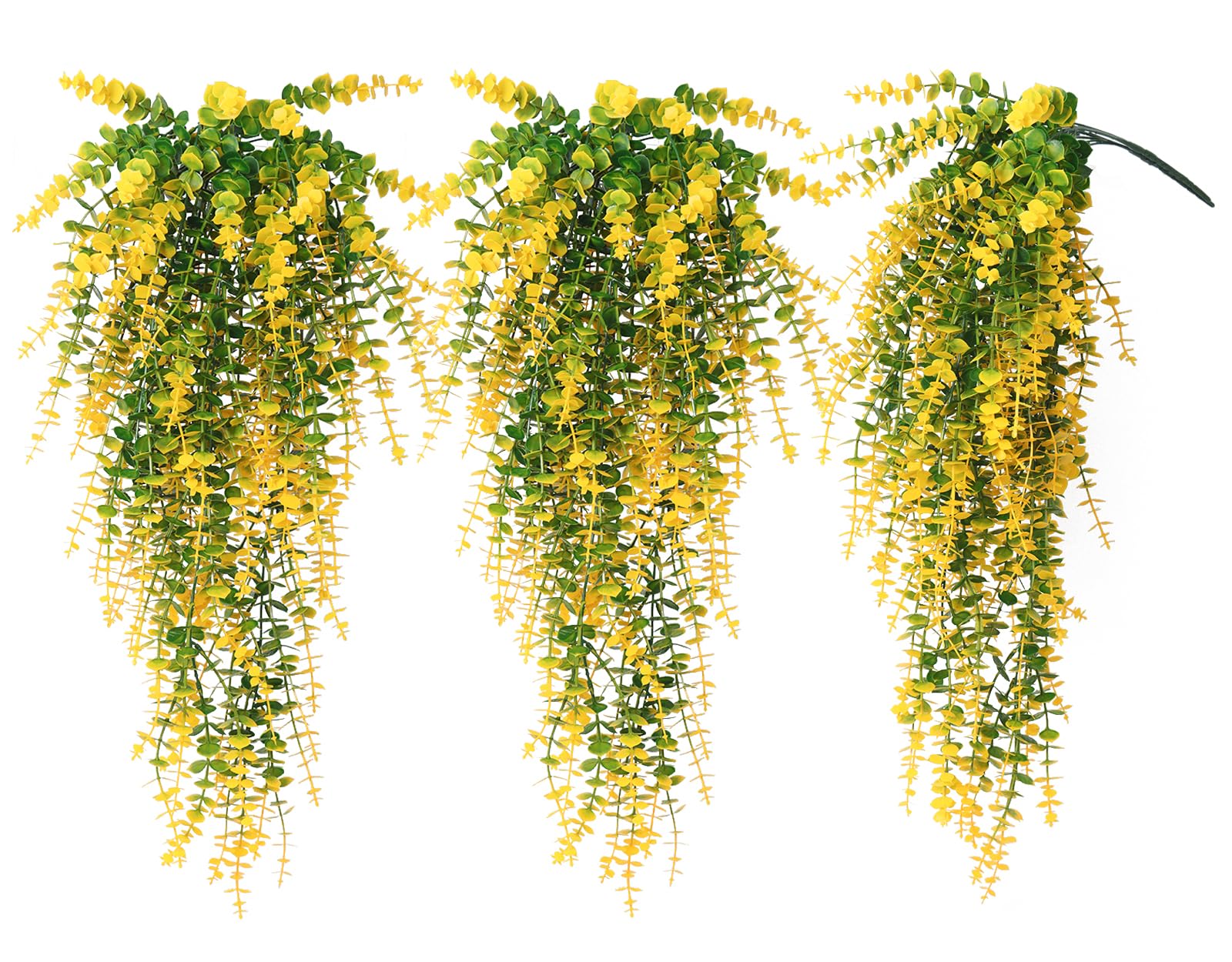 RECUTMS Artificial Plants Hanging Outdoor Fake Yellow Plants Hanging Vines
